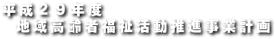 平成２４年度　地域高齢者福祉活動推進事業計画