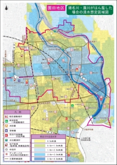 猪名川・藻川ハザードマップ・園田地区